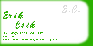 erik csik business card